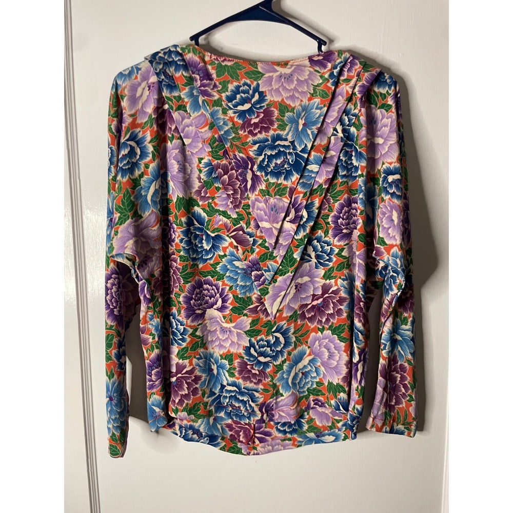 Jenny Made In Italy Floral‎ Print Long Sleeve Blouse Multicolor - Picture 4 of 5